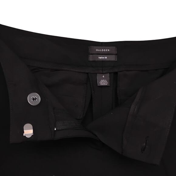 Halogen Taylor Fit Size 4 Slacks Black Straight Leg Pockets Formal Dress Pants - Picture 3 of 5
